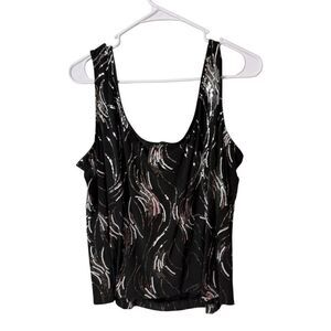 Alex Evenings Black Sequin Sparkle Shell Top - 3X